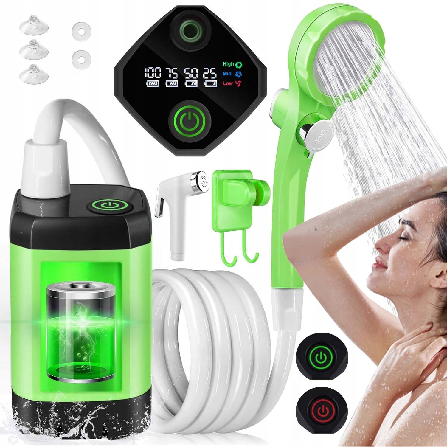 Turistická Kempingová Sprcha S Pumpičkou, Voděodolná, 3 Režimy Výdeje Vody