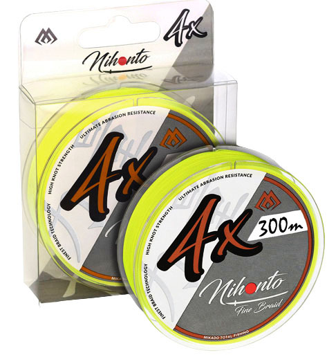 Plecionka Mikado Nihonto Fine Braid żółta 300m 0,45mm 37,4kg