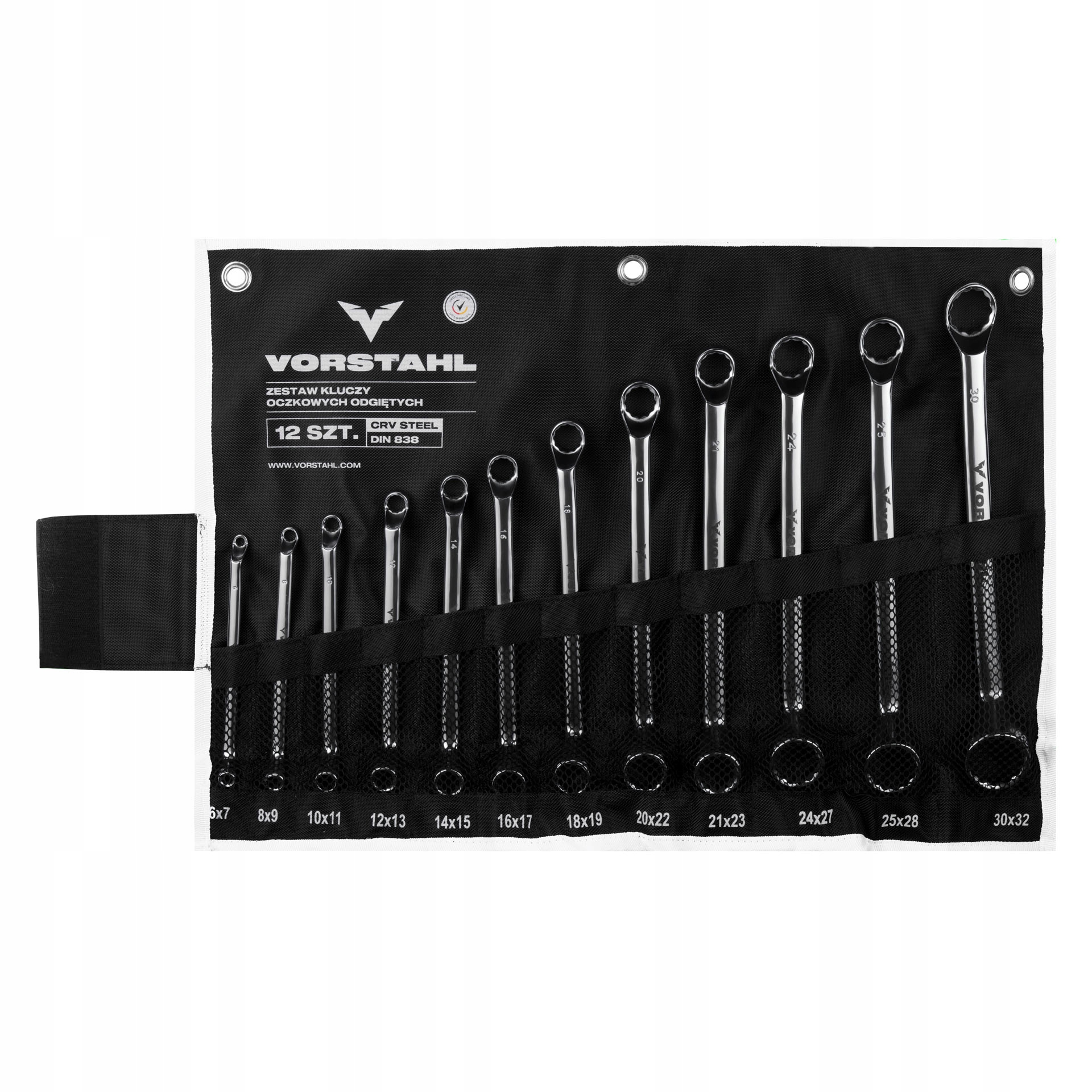 Sada ohnutých očkových kľúčov CrV Steel (súprava 12ks) 6-32 mm Vorstahl