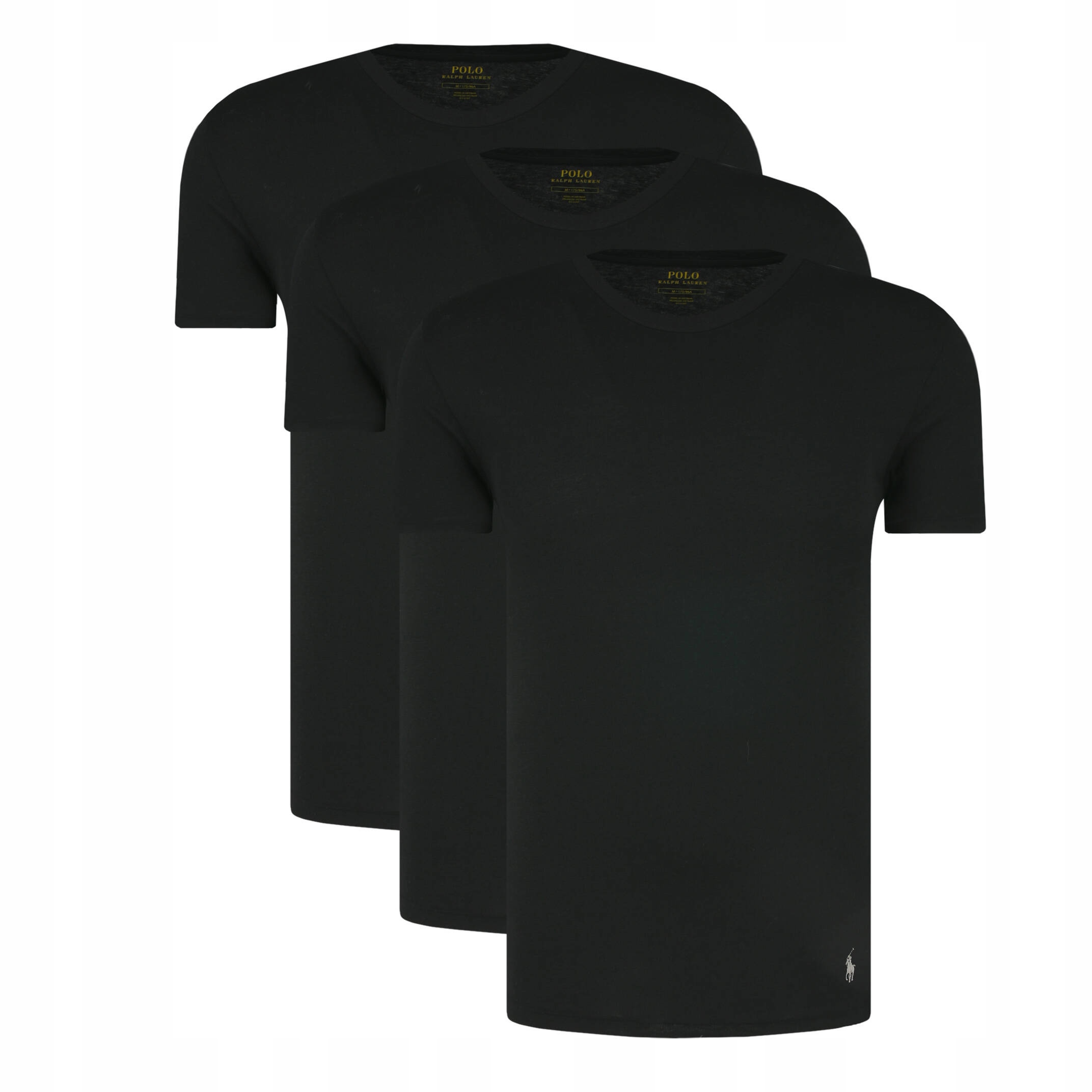 Pánské tričko Polokošile Ralph Lauren balení 3 kusů, černé, velikost S