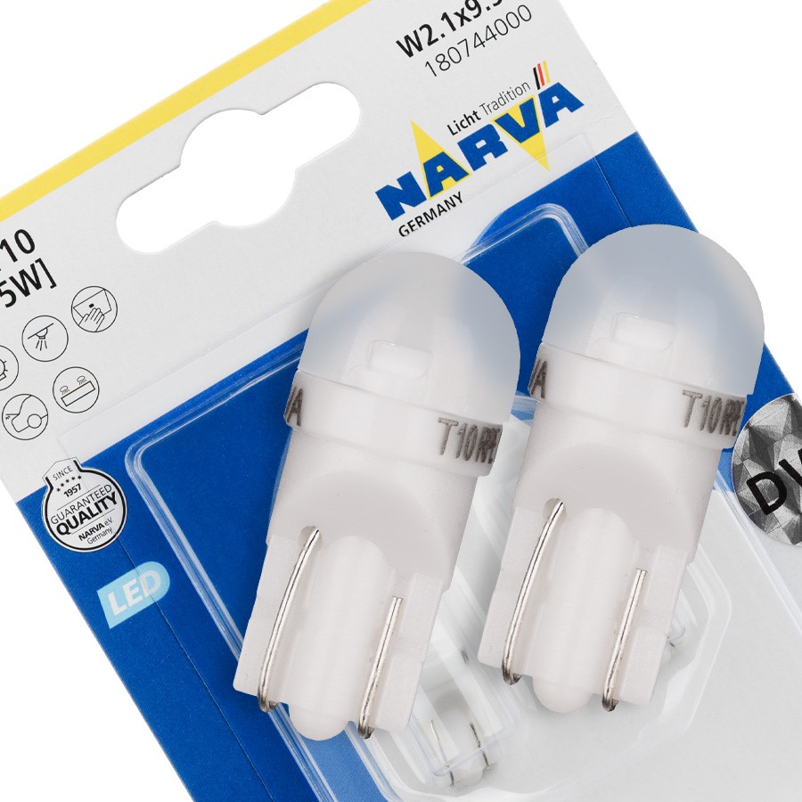 NARVA Mocne żarówki LED W5W T10 6000K Postojowe
