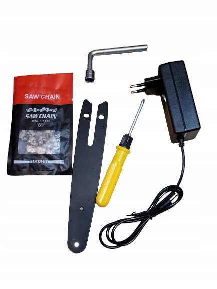 MAŁA MINI PIŁA ŁAŃCUCHOWA DO PRZYCINANIA DRZEWEK Zasilanie elektryczne akumulatorowe