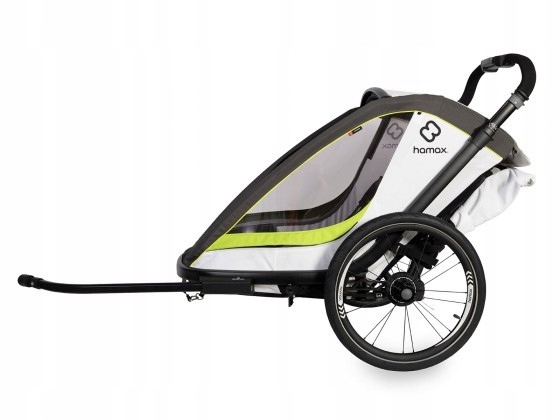 Przyczepka rowerowa Hamax Breeze Twin biel-zieleń