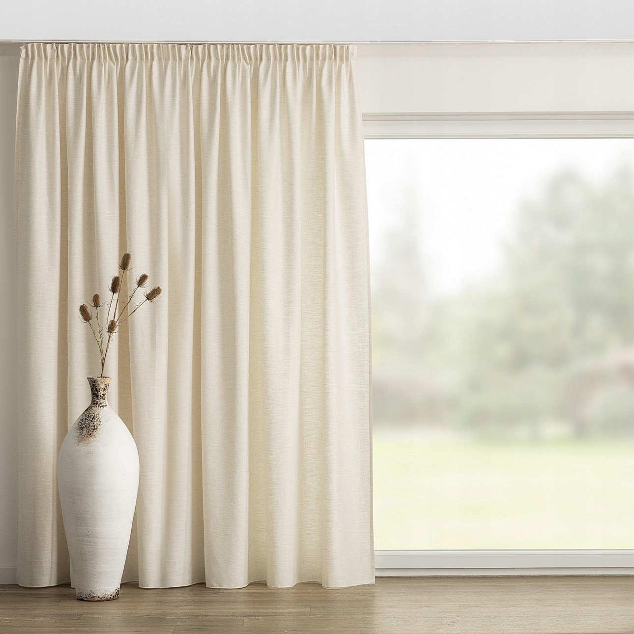 Záves na vlnitej páske 1 ks 130x245 cm biely