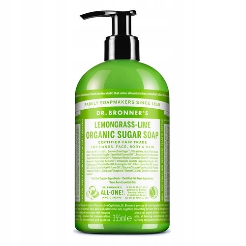 Mýdlo Sugar Dr. Bronner's tráva citronová limetka