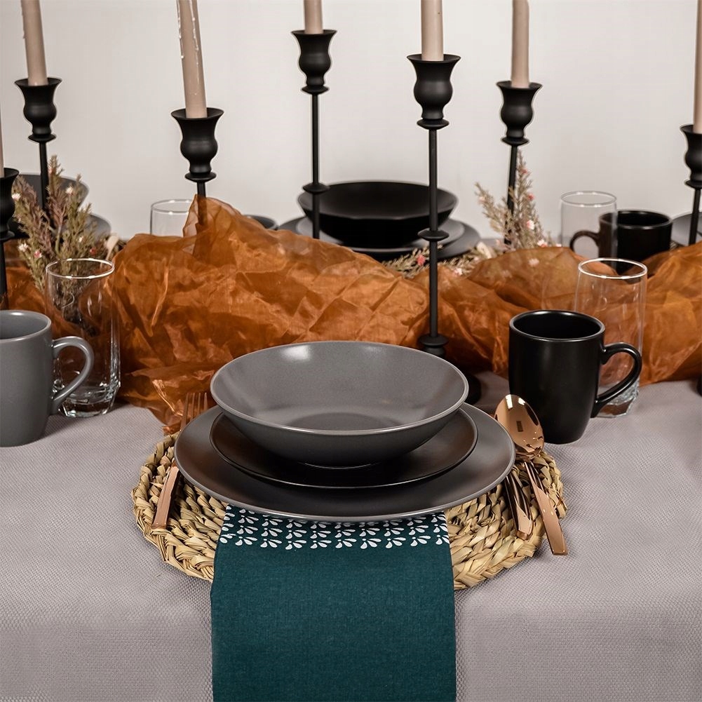 Talerz OBIADOWY głęboki SZARY na zupę do zupy Marka Orion