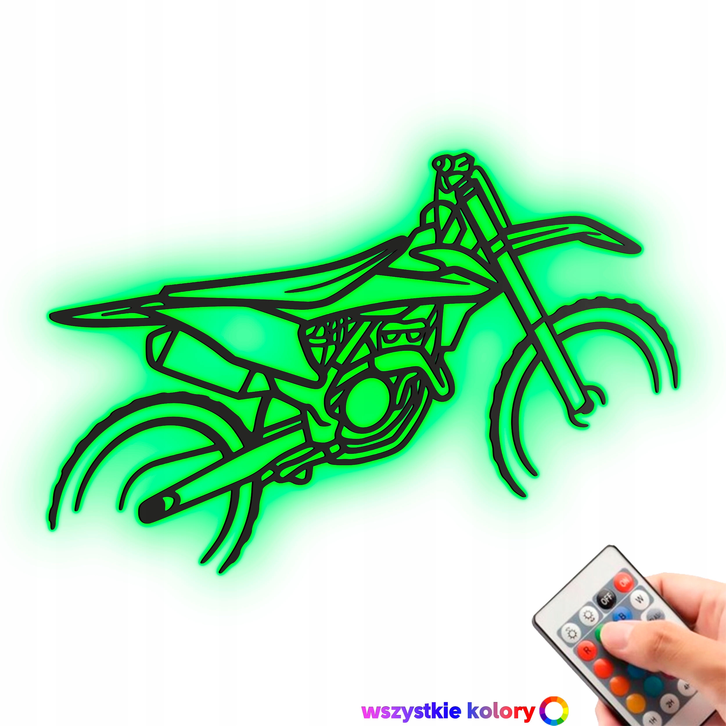 Dřevěný obraz Crossový motocykl ve stylu Line Noční Lampa Led XL