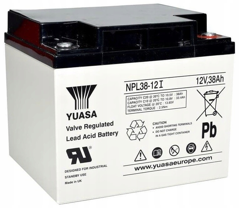 Akumulator Bateria Agm Yuasa NPL38-12I 12V 38AH Do Zasilacz Buforowy Ups It