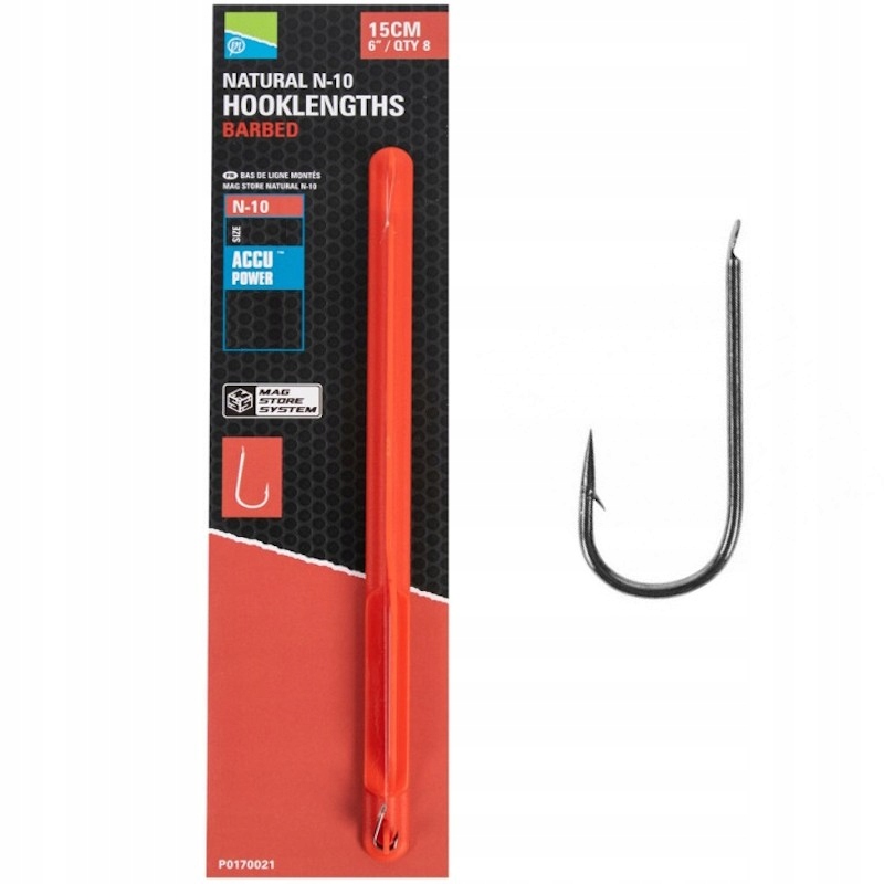 Haczyki Z Przyponem Preston Natural N-10 6'' 15cm Nr 14 0.12mm Mag Store 8x
