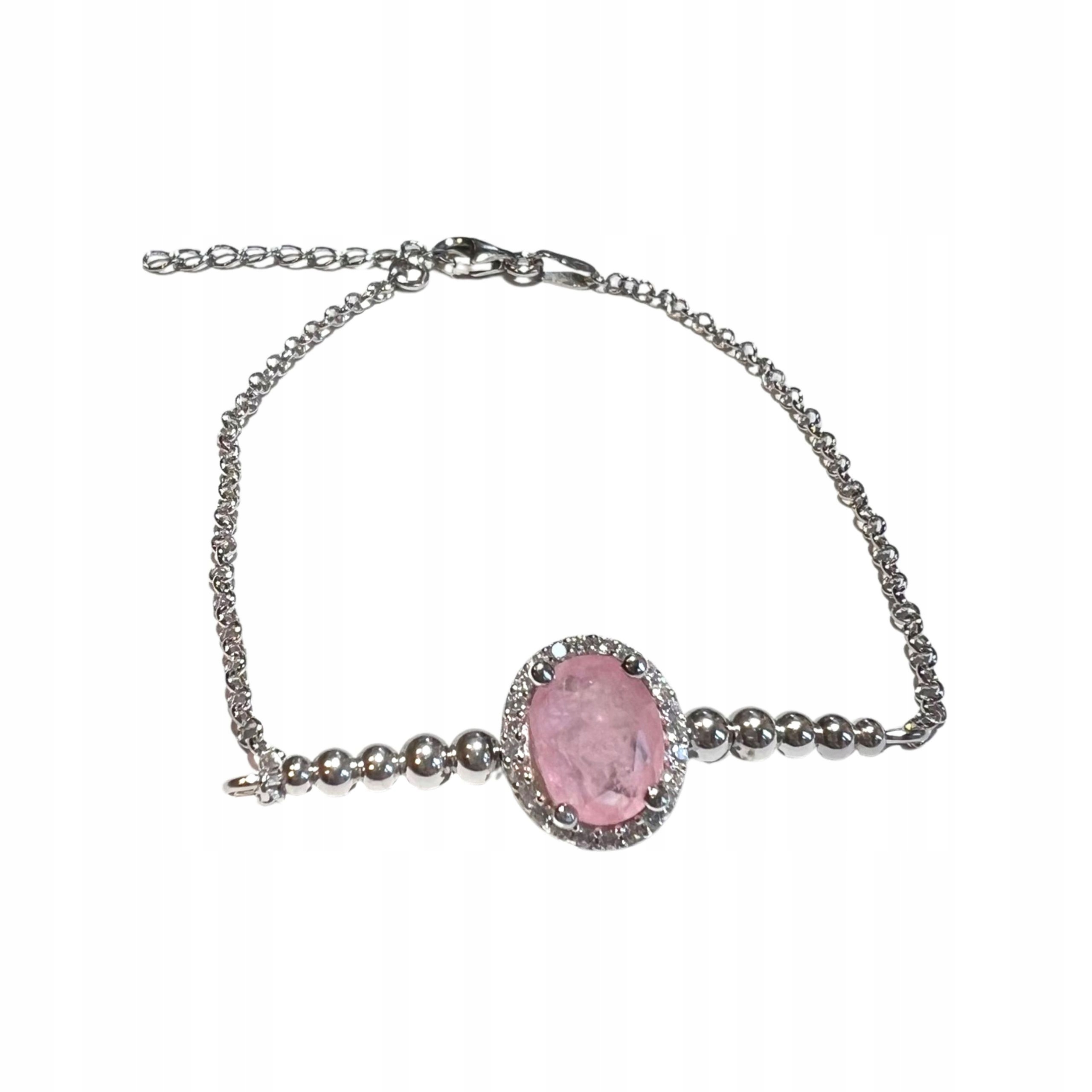 Elegantní Dámský Náramek Stříbro O Ryzosti 925 Zirkony Paraiba Turmalin