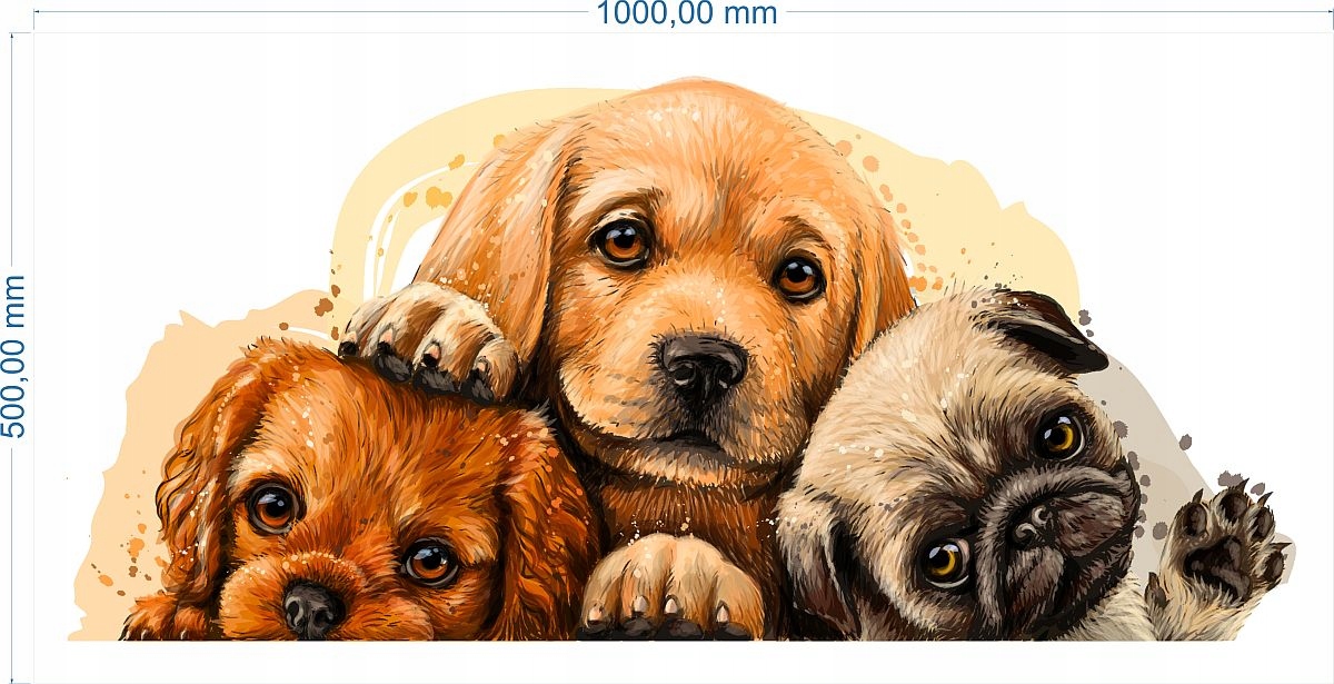 

Naklejki Na Ścianę, Zwierzęta Pies Pieski 100cm