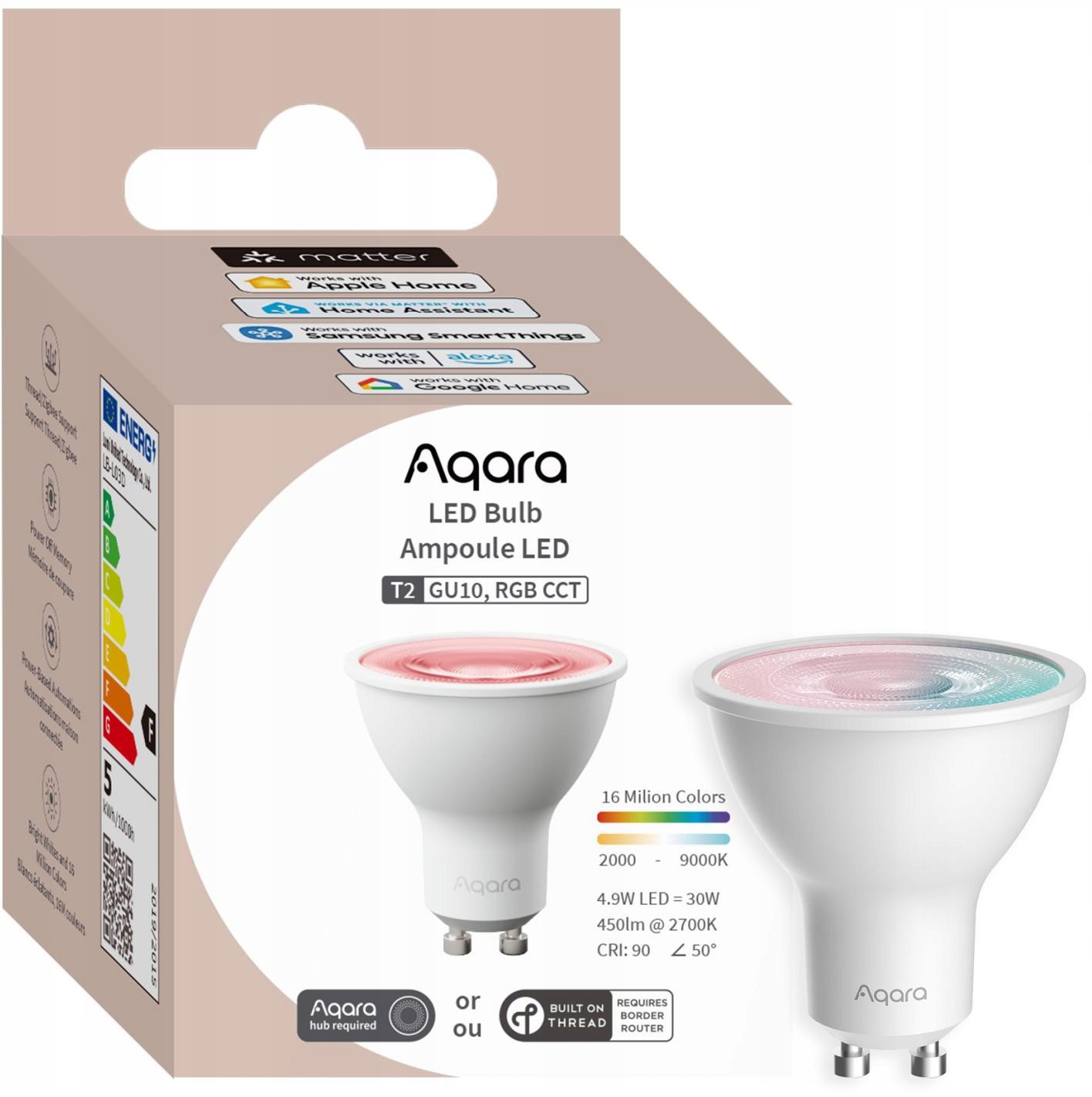 Aqara Led Bulb T2 Rgb Cct GU10 Led žárovka Thread, Zigbee, Bluetooth, 4