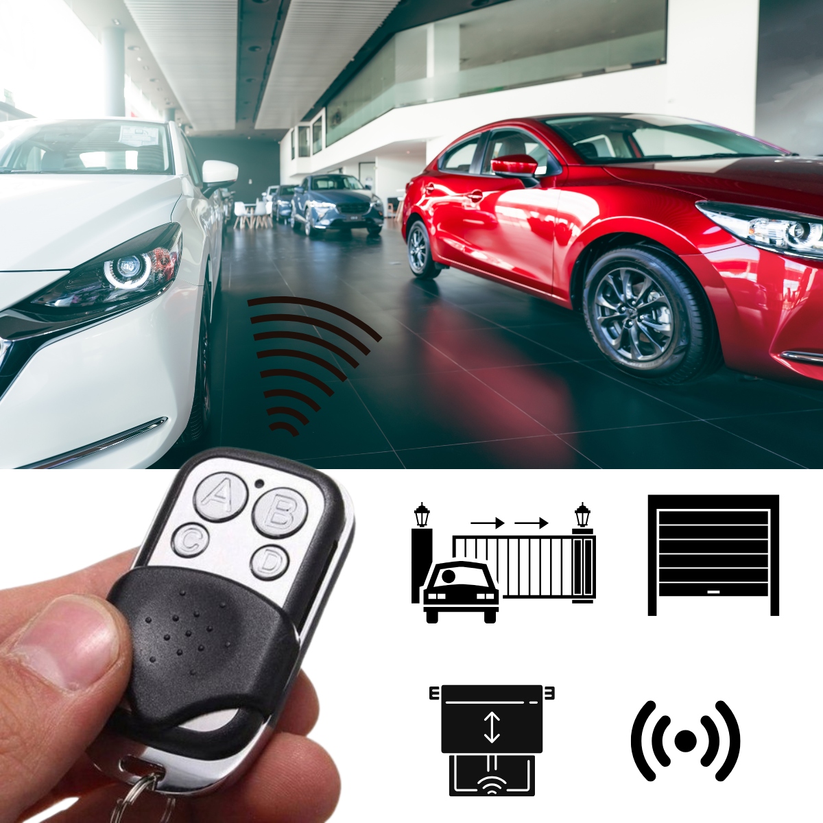 PILOT SAMOKOPIUJĄCY DO BRAMY ALARMU ROLET UNIWERSALNY Zawiera baterie tak