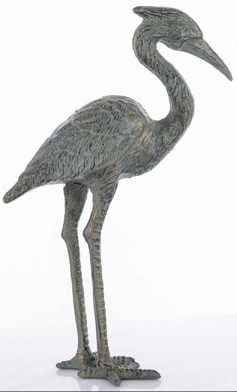 Dekoratívna liatinová figúrka Žeriav H: 44,5 cm