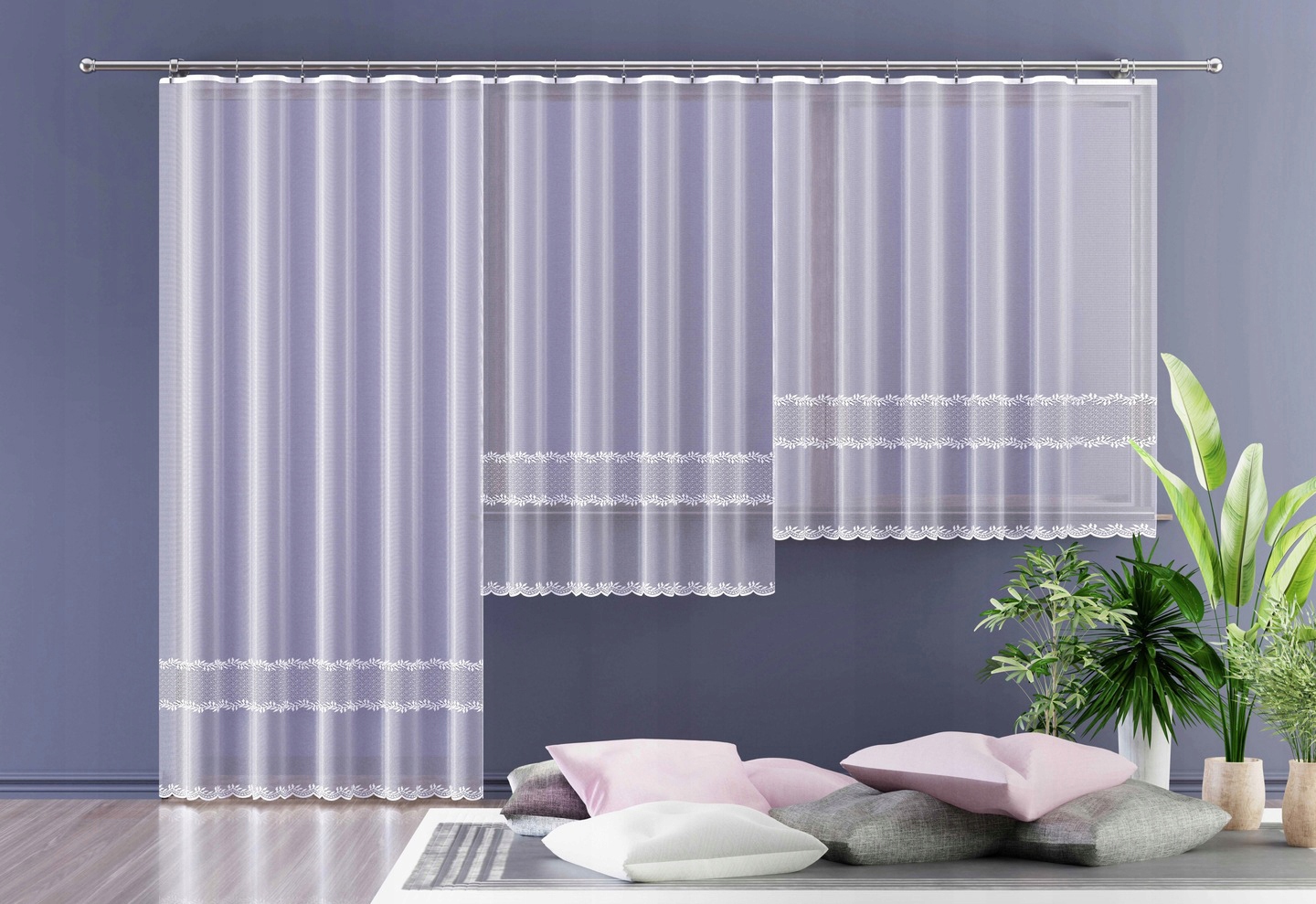 Mg Záclona 618/421 Bílá 280x170 cm hotová s páskou K