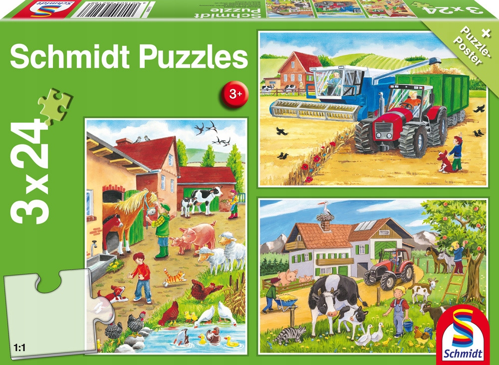 

Schmidt Puzzle 3 x 24 el Praca na wsi