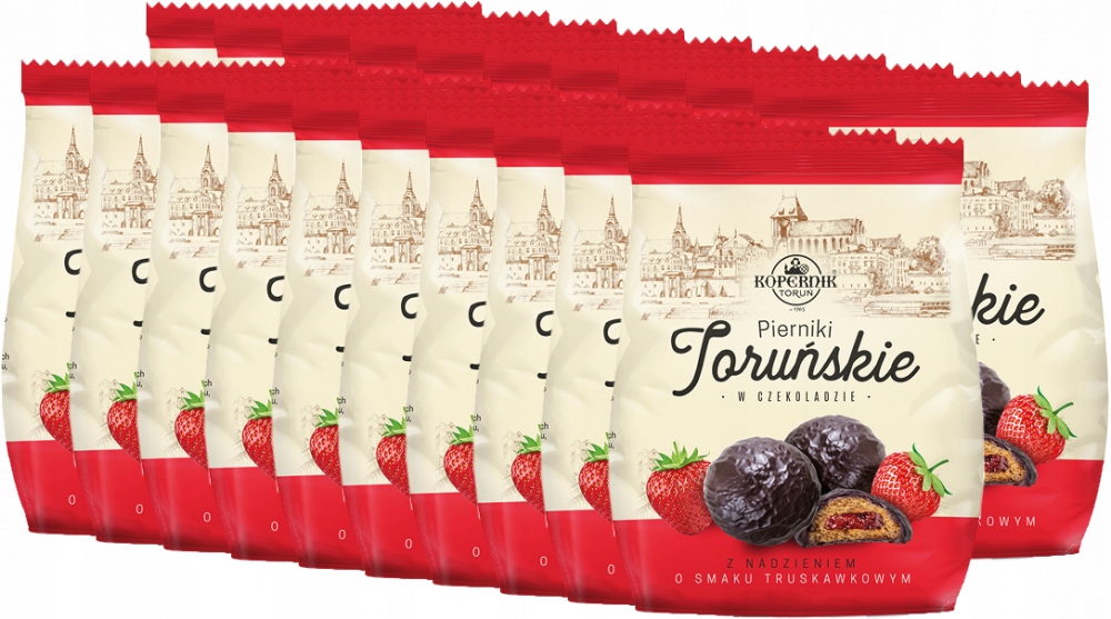 Pierniczki nadziewane o smaku truskawkowym w czekoladzie Kopernik 150g x 20