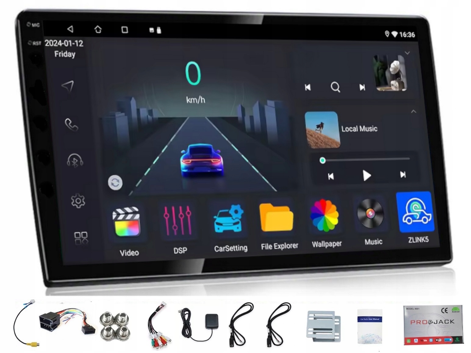 Navigační Rádio 2DIN Gps Android Auto Carplay Wifi Usb Bluetooth 64GB Qled