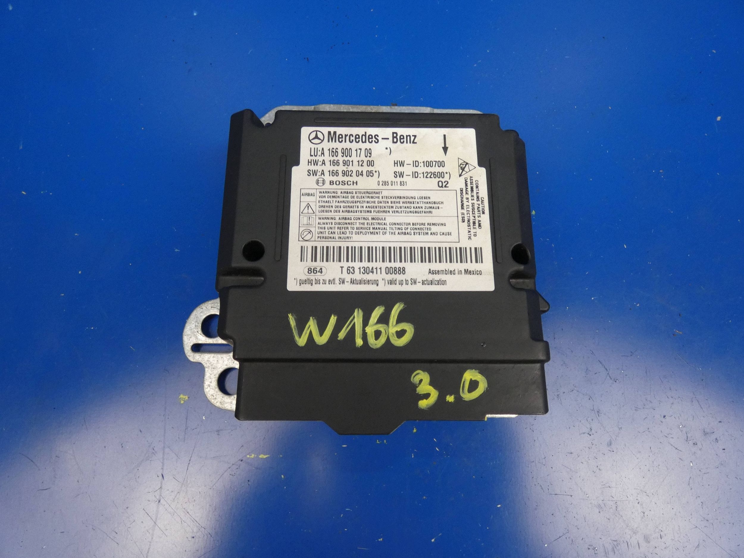 MERCEDES ML W166 GLE modulo SENSOR Centralina airbag AIR BAG
