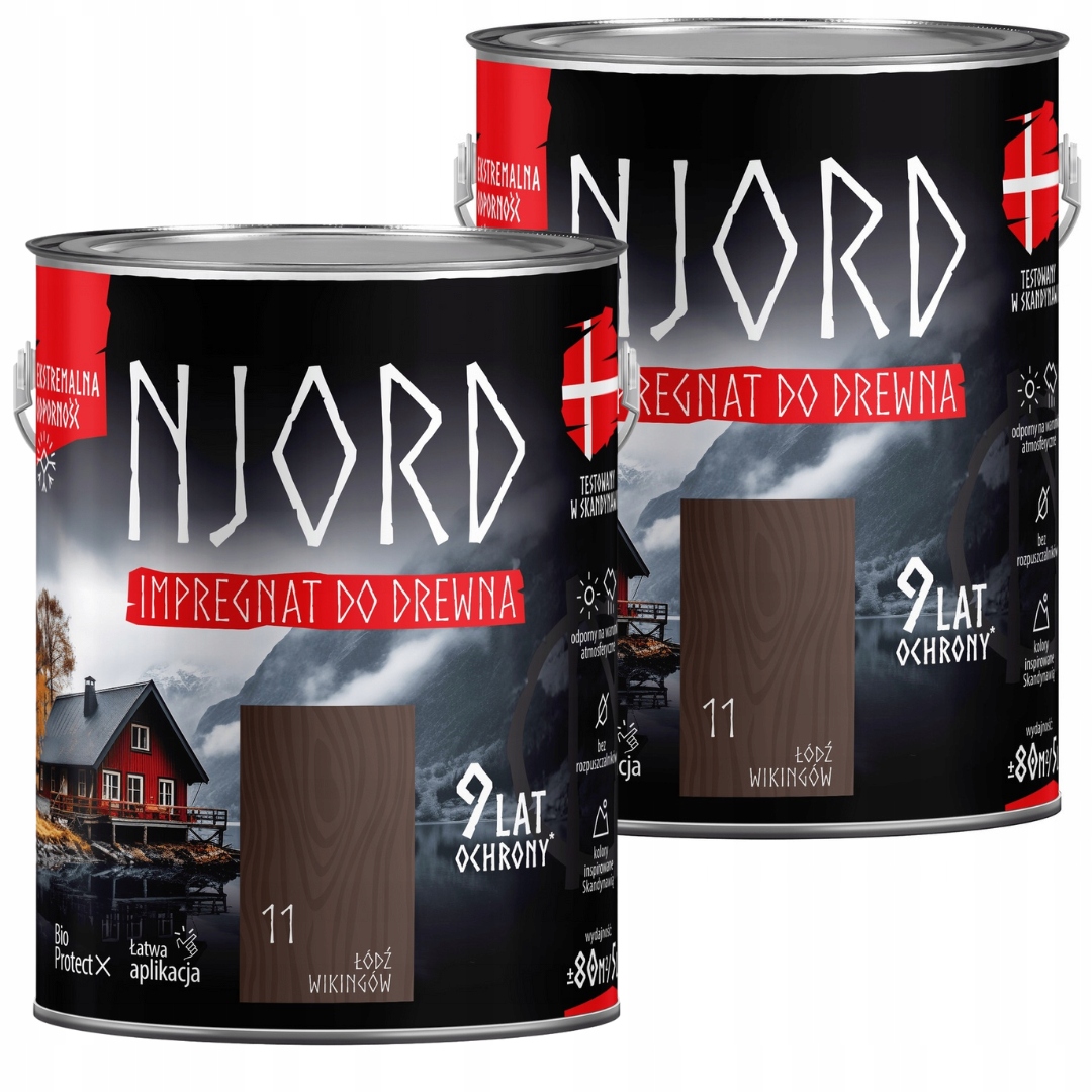 Njord Impregnácia Na Drevo 10L Loď Vikingov Sada 2x5L