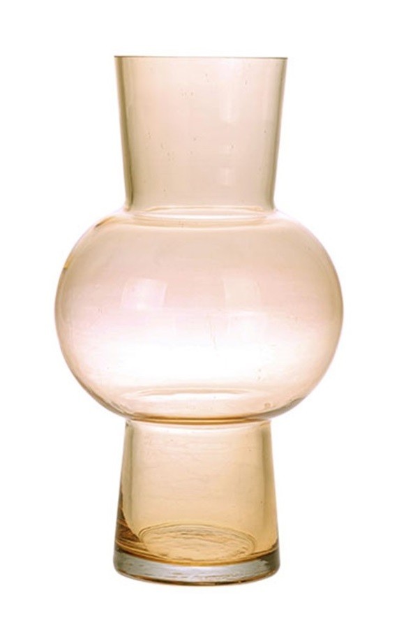 sklenená váza veľkosť M, broskyňová, HKLiving