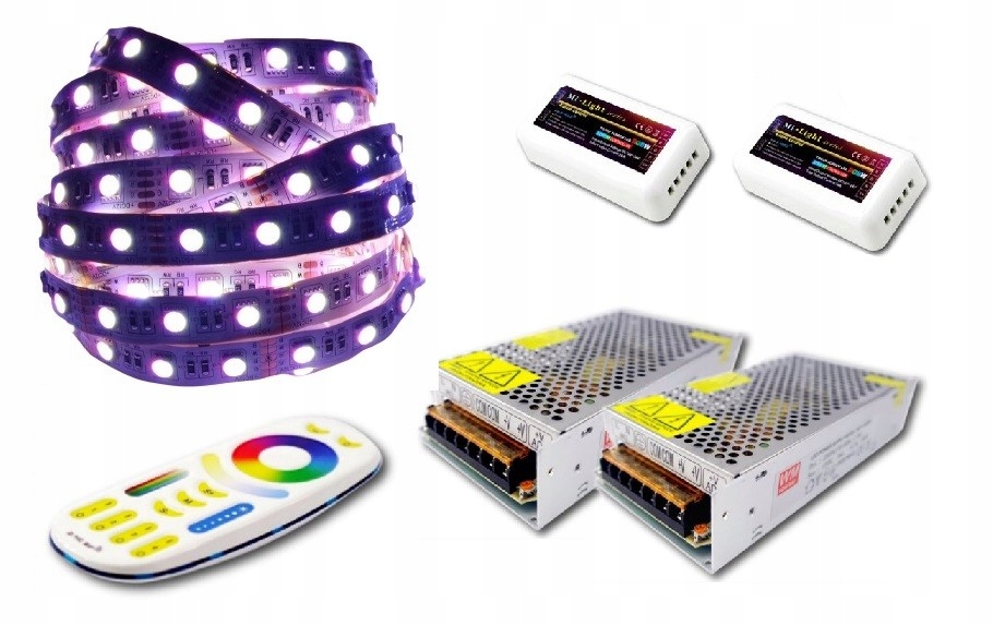 Sada Led pásků 5050 Rgbw 4v1 osvětlení pokoje barva bílá Mi-light 15 m