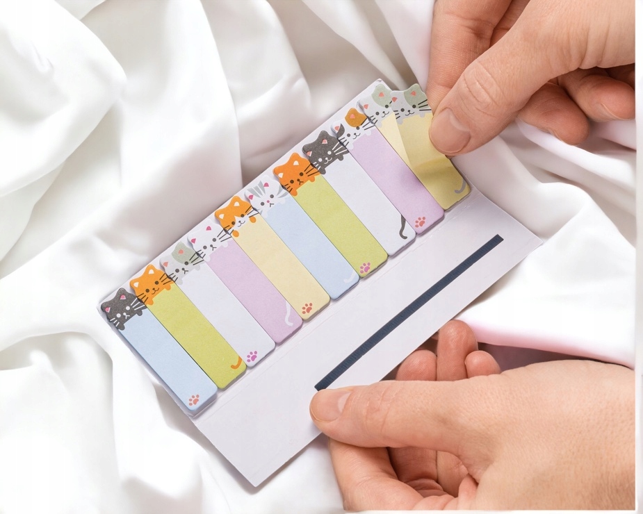 KARTECZKI samoprzylepne KOTKI fiszki ZAKŁADKI KOTY - PREZENT dla KOCIARY Marka Gadget Master