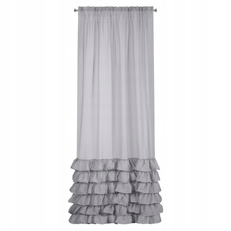 

firana z falbanami dolly szara 140 x 250