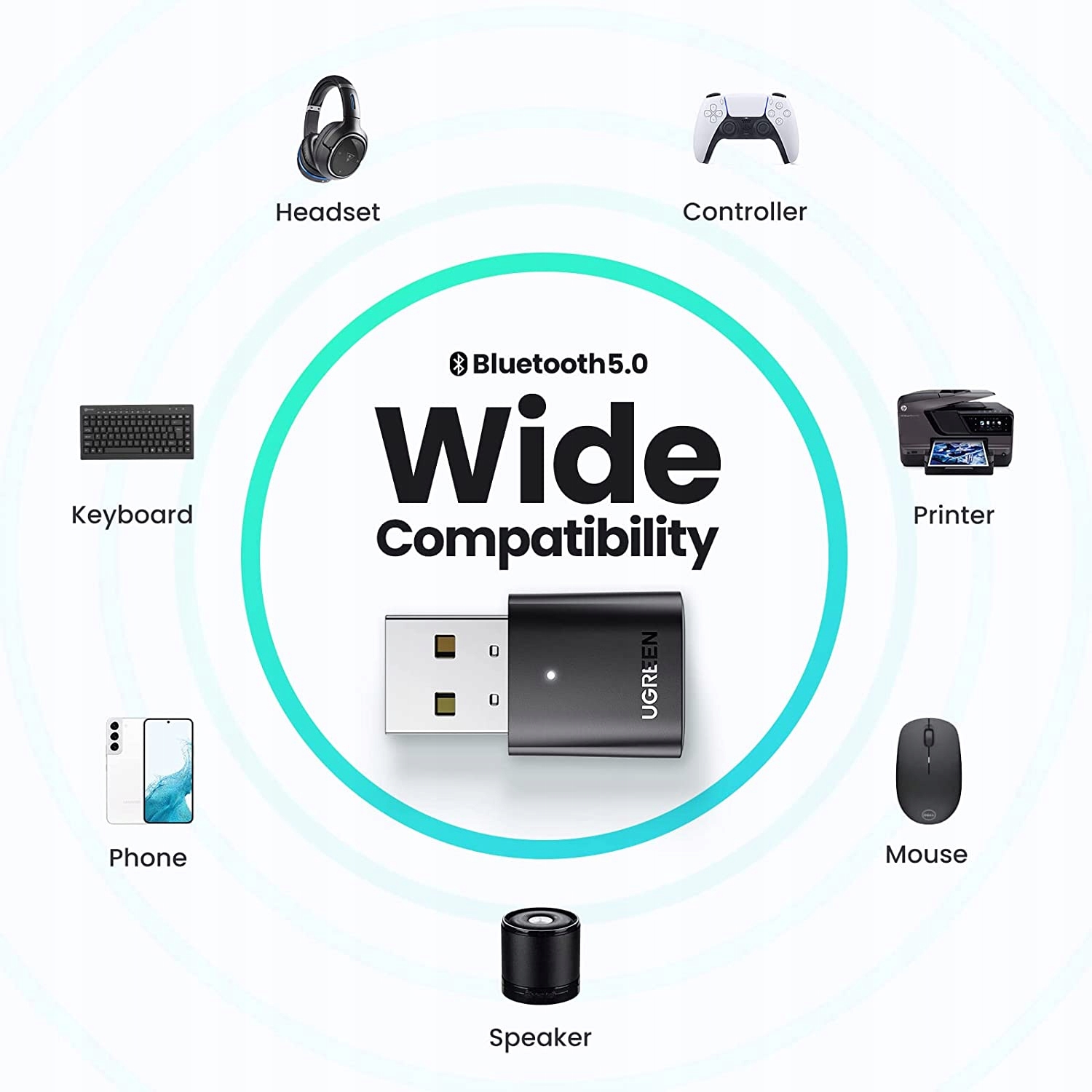 Adapter Bluetooth Ugreen CM390 OUTLET Wersja Bluetooth Bluetooth 5.0