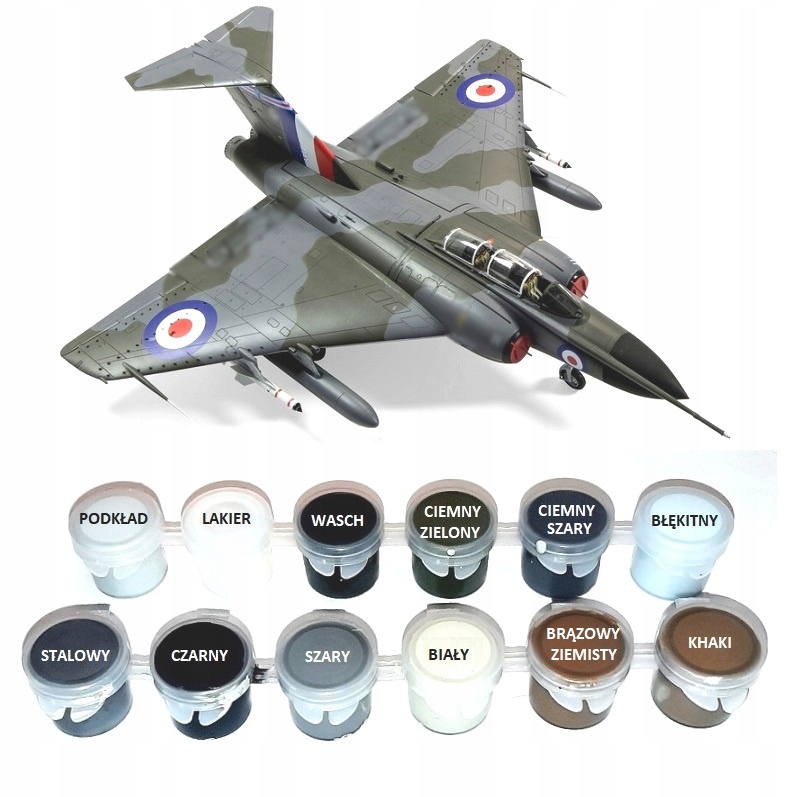 MODEL SAMOLOTU Gloster Javelin ZESTAW: PODKŁAD, FARBY, LAKIER+WASH