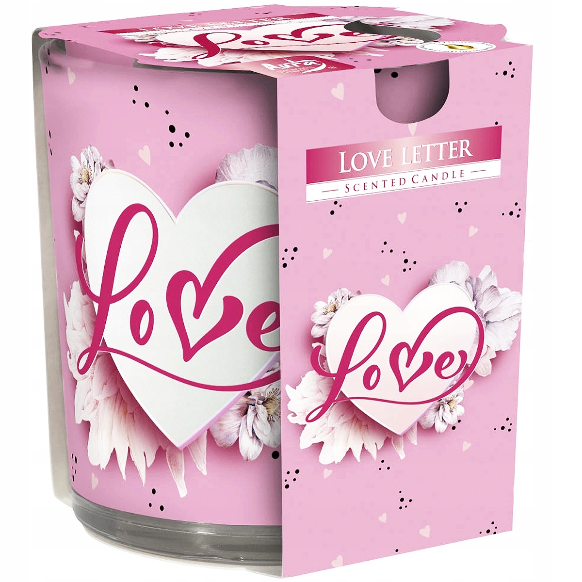 ŚWIECA ŚWIECZKA ZAPACHOWA NA WALENTYNKI LOVE 22h