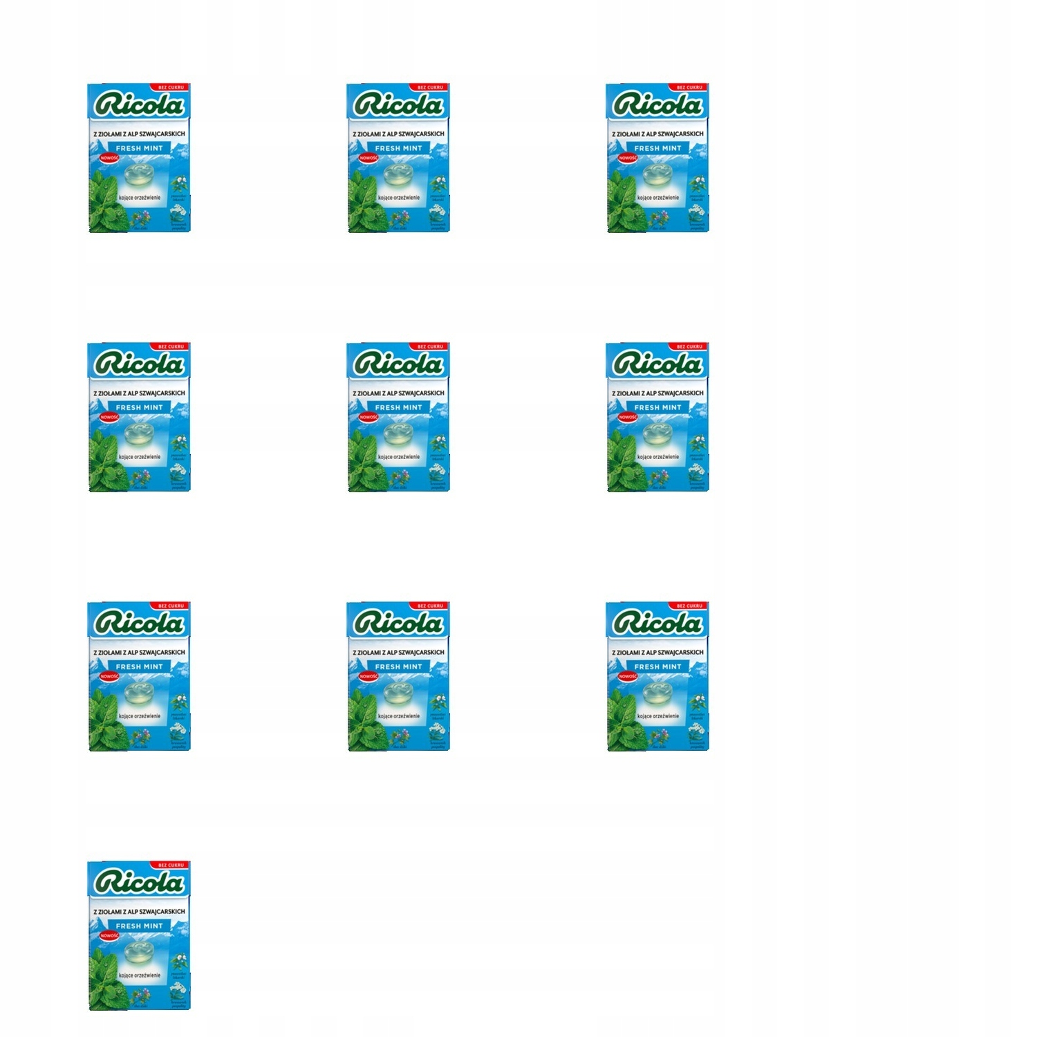 Levně 10 x 27,5 g Ricola bonbóny osvěžující bylinné fresh mint