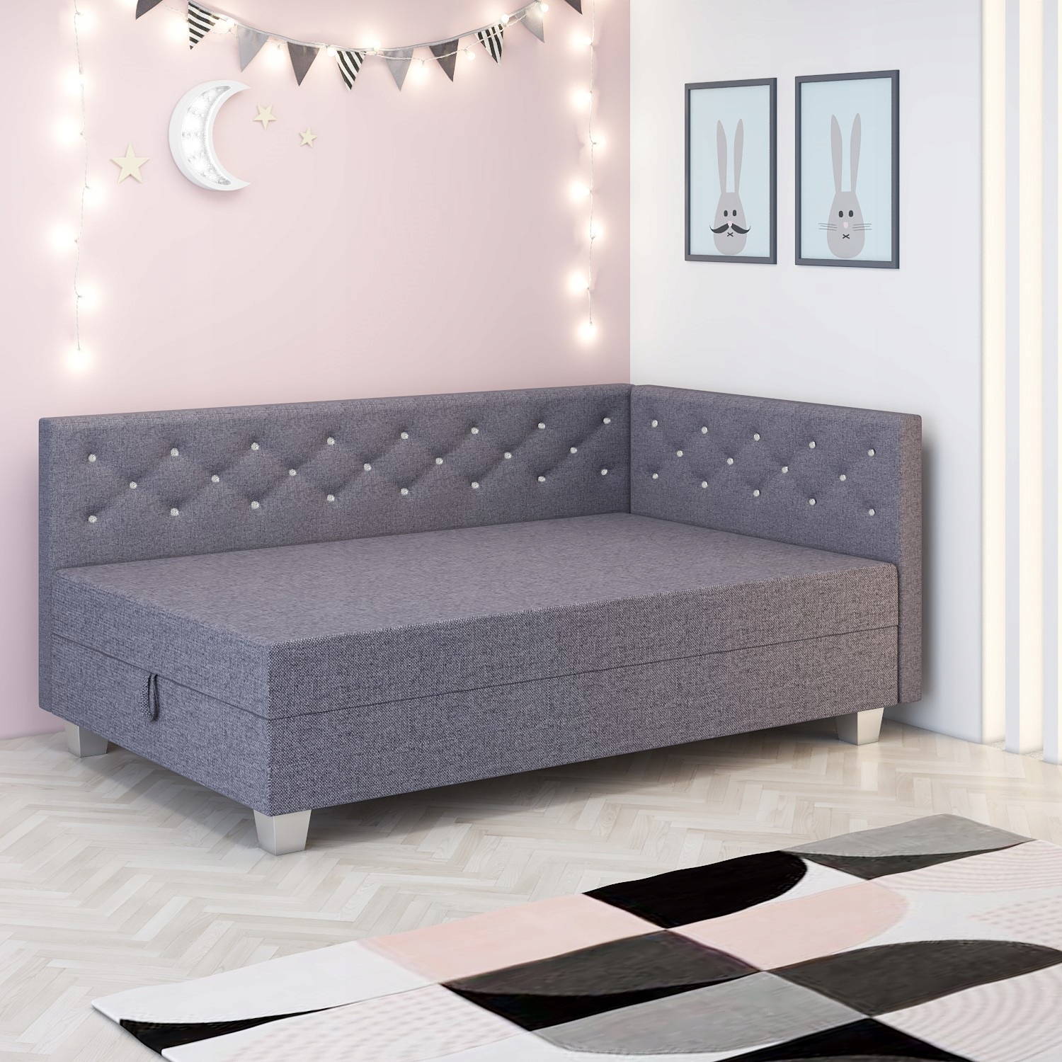 Jednolůžková postel 90x195 Mládežnický gauč s matrací Lady+