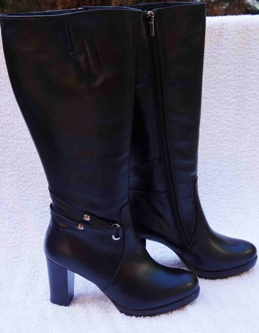 Kozaki SKÓRA SZEROKA CHOLEWKA obwód łydki 50 cm 39 Kod producenta 9550/WIKI