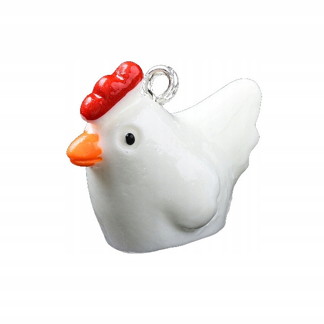 Zawieszka Charms Kura Żywica 20x23x13mm 1szt