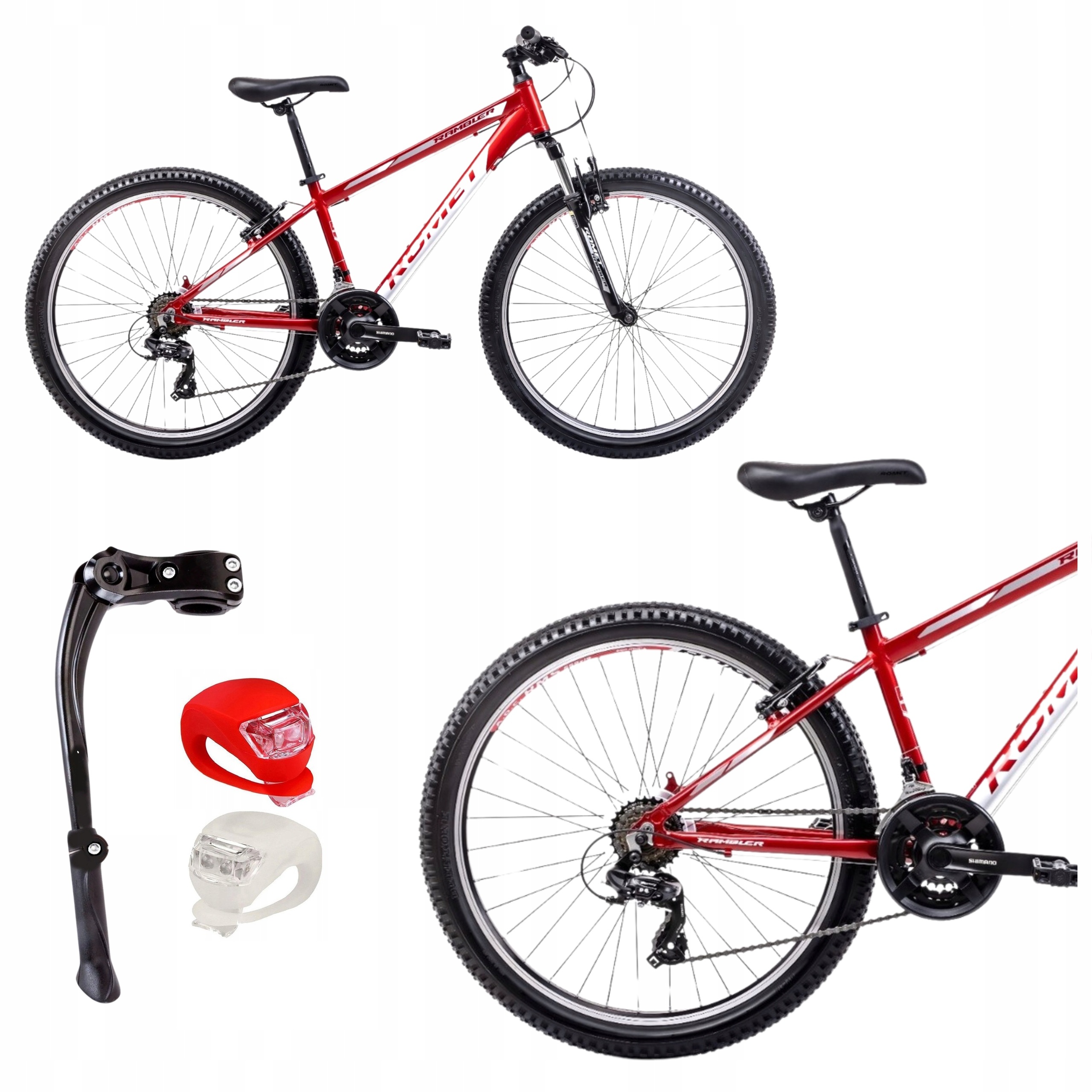 Horské Kolo Mtb 26 Romet Rambler 6.1 Shimano Alu Osvětlení Patka Bonus