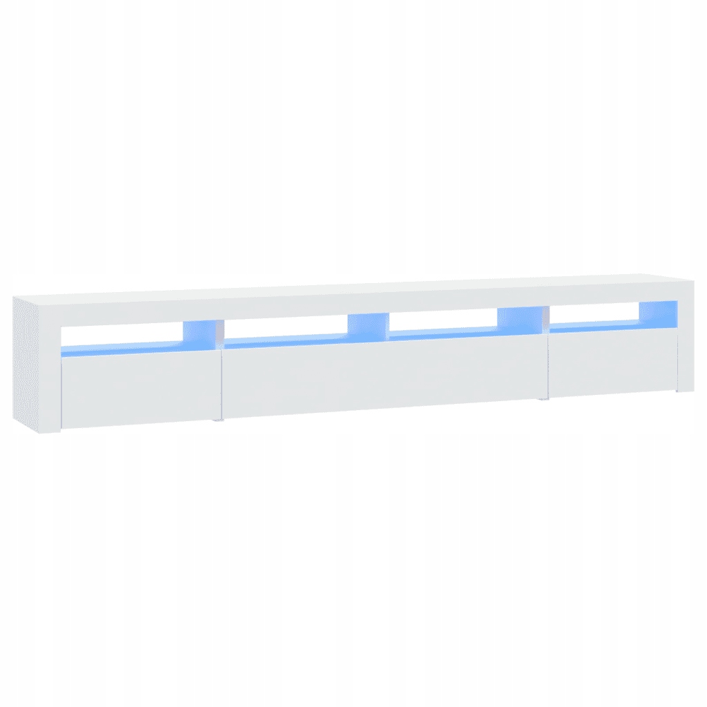 Tv skříňka s Rgb Led osvětlením, materiál na bázi dřeva, 240 x 35 x 40 cm, bílá
