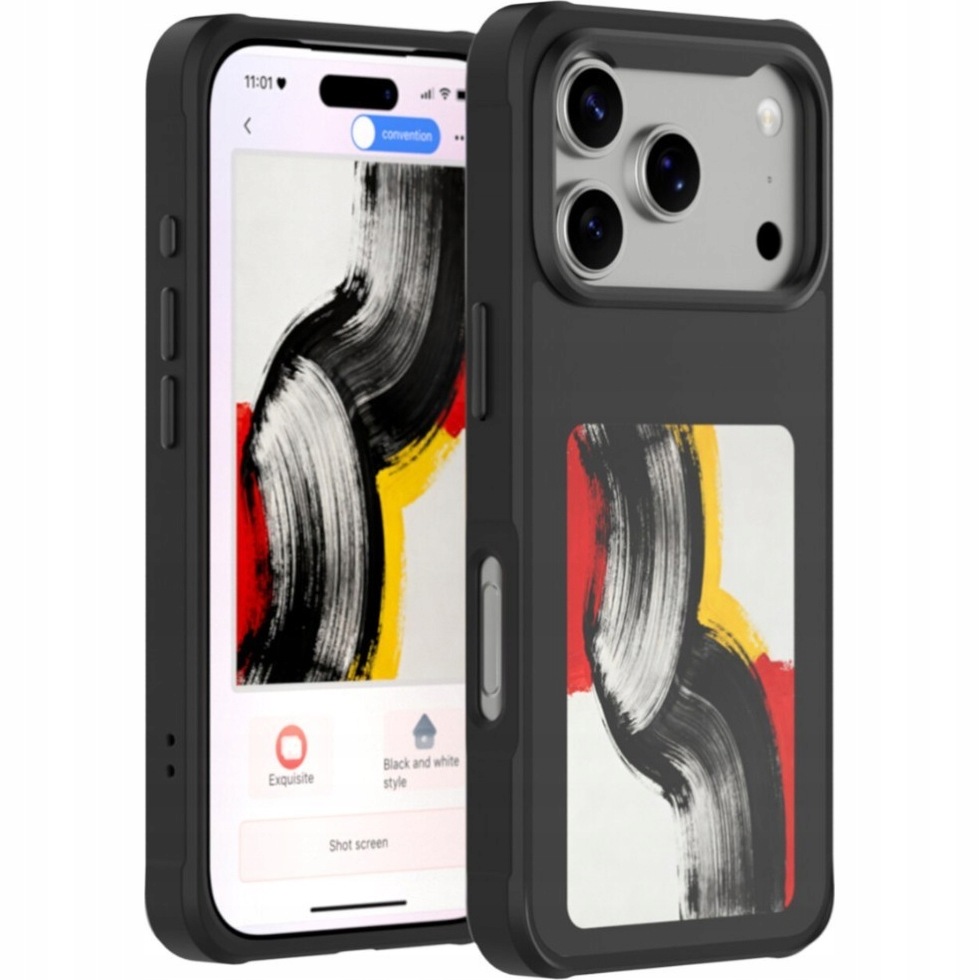 Pouzdro s displejem E-Ink 4smarts pro iPhone 17 MagSafe Nfc, černé