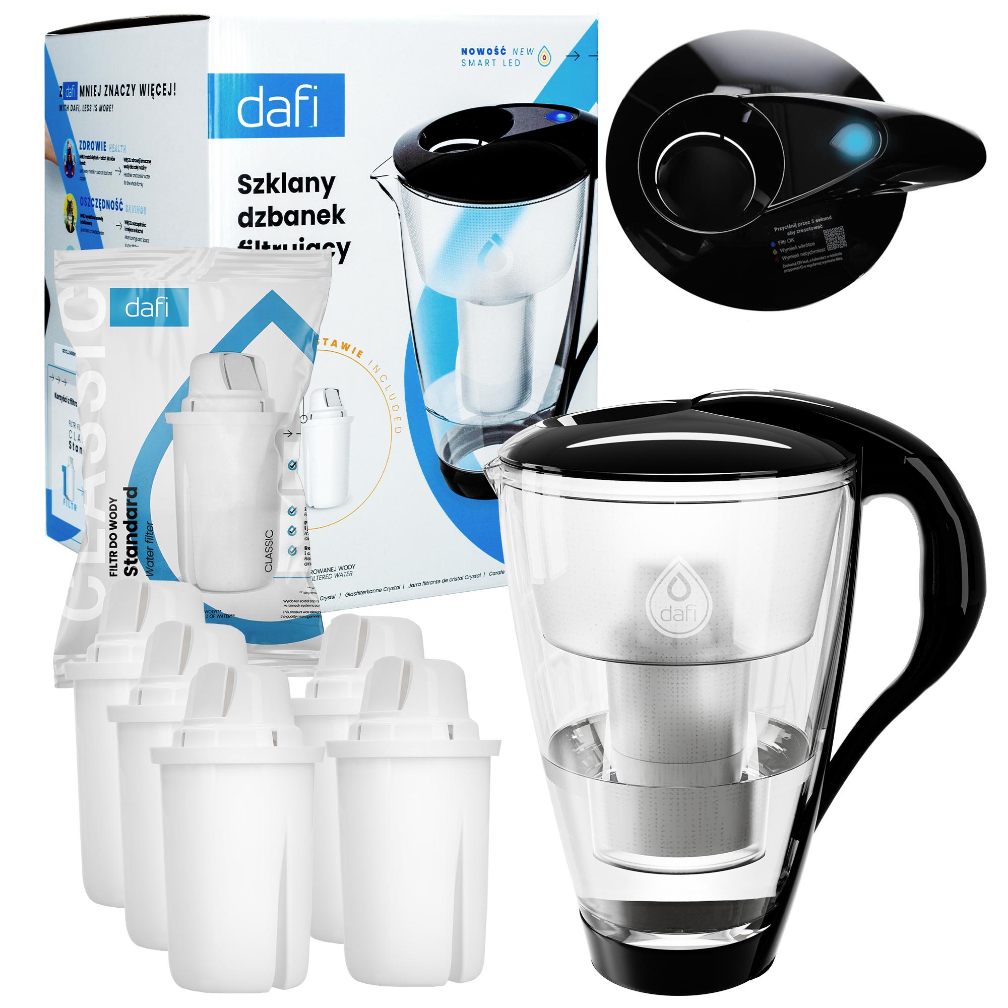 Üvegszűrő kancsó Dafi Crystal LED 2l + 6x Dafi Classic szűrő