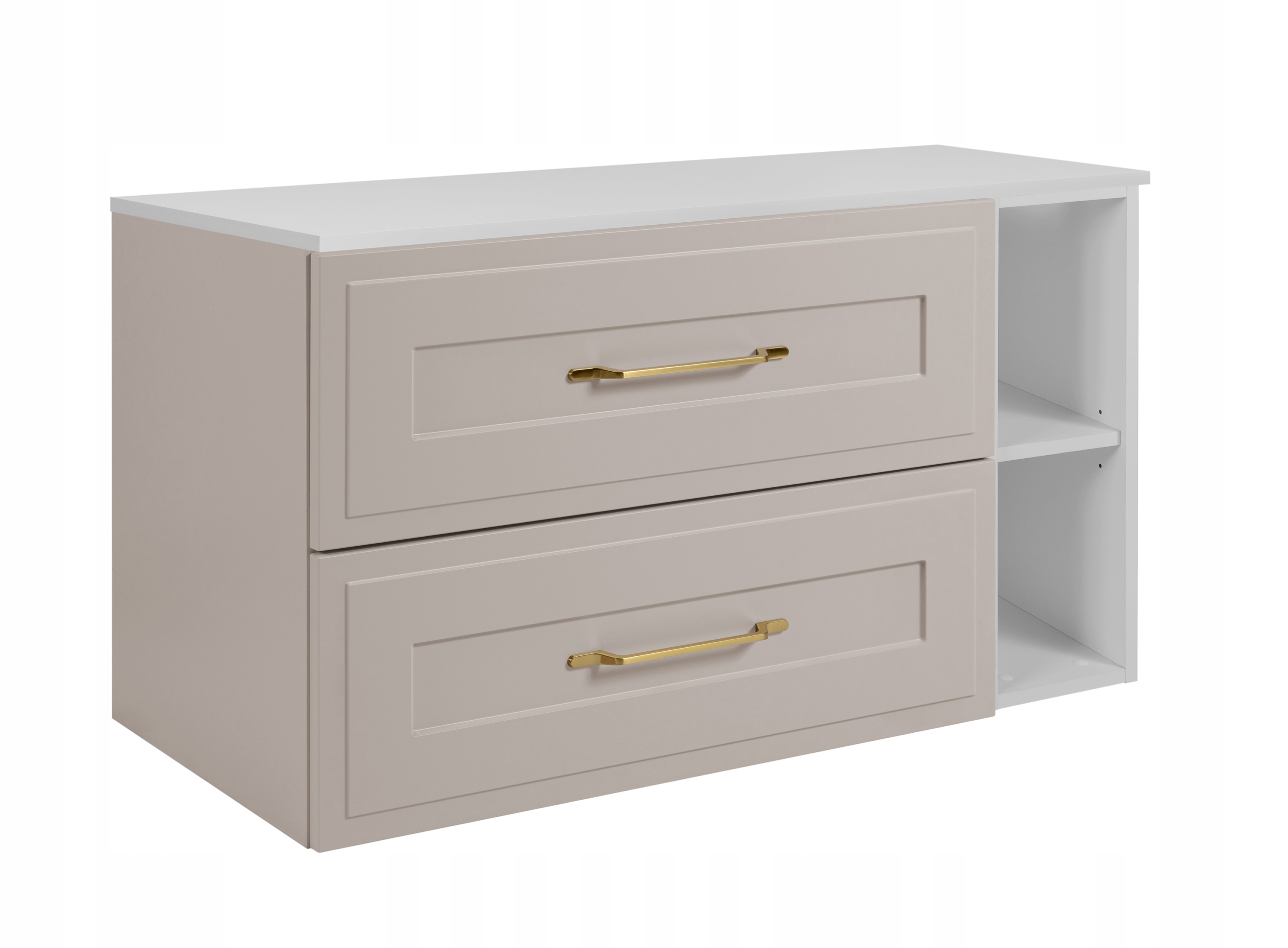 Koupelnová skříňka pod umyvadlo Kaszmir Bílá 80 Regál Rámeček Přední strany Mdf Blat