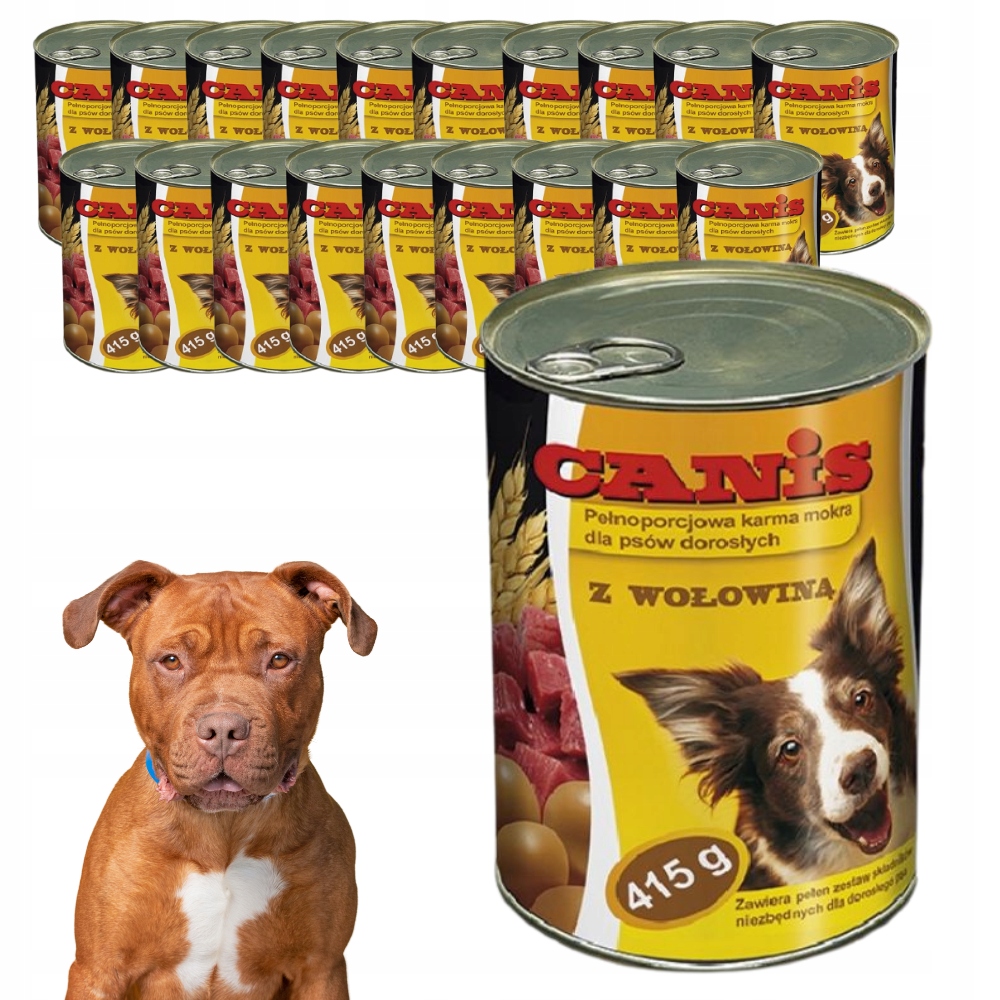 Levně Krmivo Mokré Pro Psa S Hovězím Masem Kompletní Plechovka 415g 20 Ks