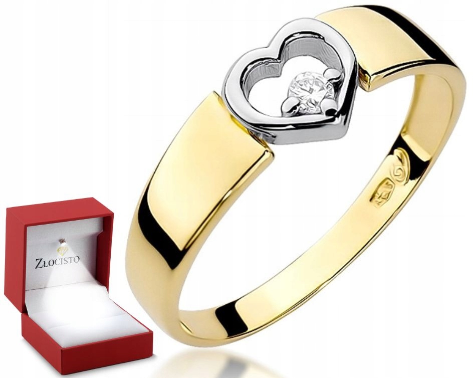 Zlatý Prstýnek s diamantem Srdce v každé velikosti