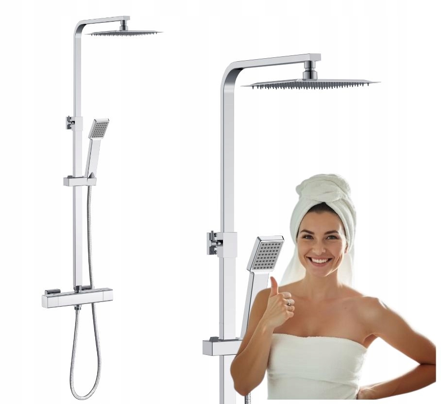 Sprchový set Termostatická Baterie Dešťová Sprcha chrom Caldo TLYT20CR