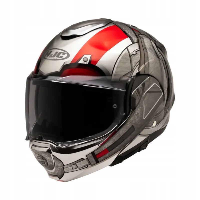 Výklopná prilba na motorku Hjc F100 Ant-man Marvel Silver Red S