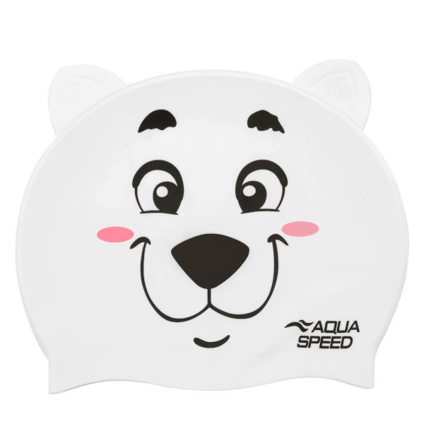 Rozciągliwy silikonowy czepek pływacki dla dzieci Aqua Speed Zoo Bear