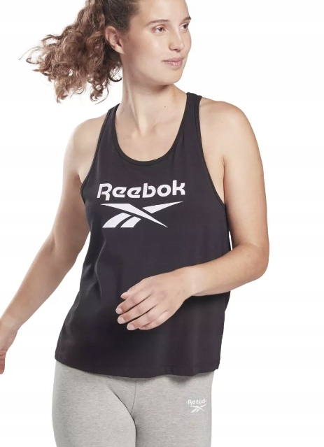 Reebok Koszulka Damska Czarna Logo Sportowa XL Y2A