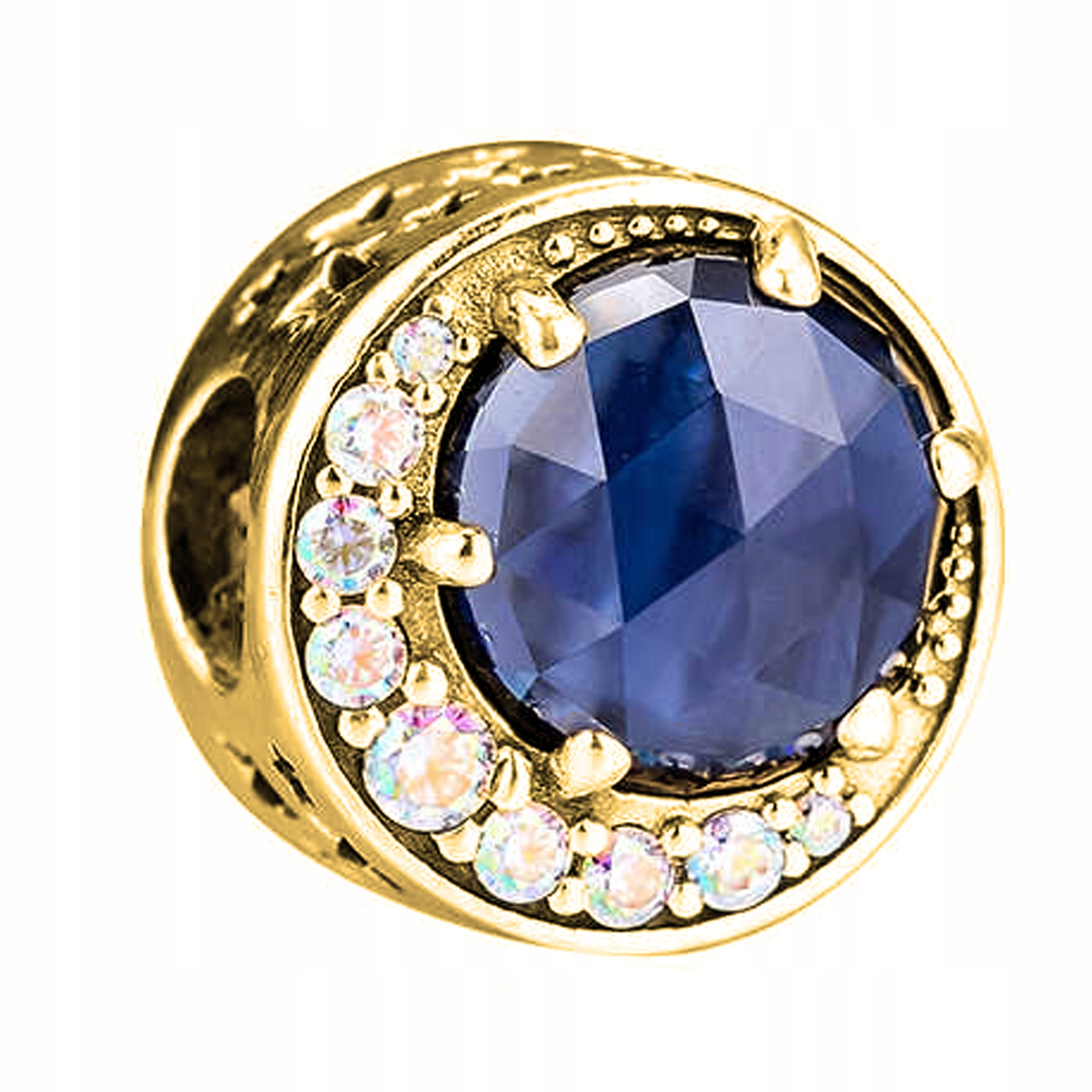 Zlatý přívěsek Modrý s Měsícem Noc Blue Moon Měsíc Stříbro 925