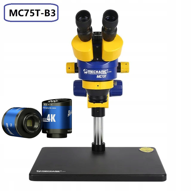 Stereoskopický mikroskop Mechanic MC75T-B3 Kamera Mos 4K Osvětlovač