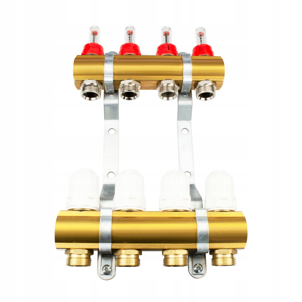 Podlahový rozdělovač 4 sekce Mosazné obvody