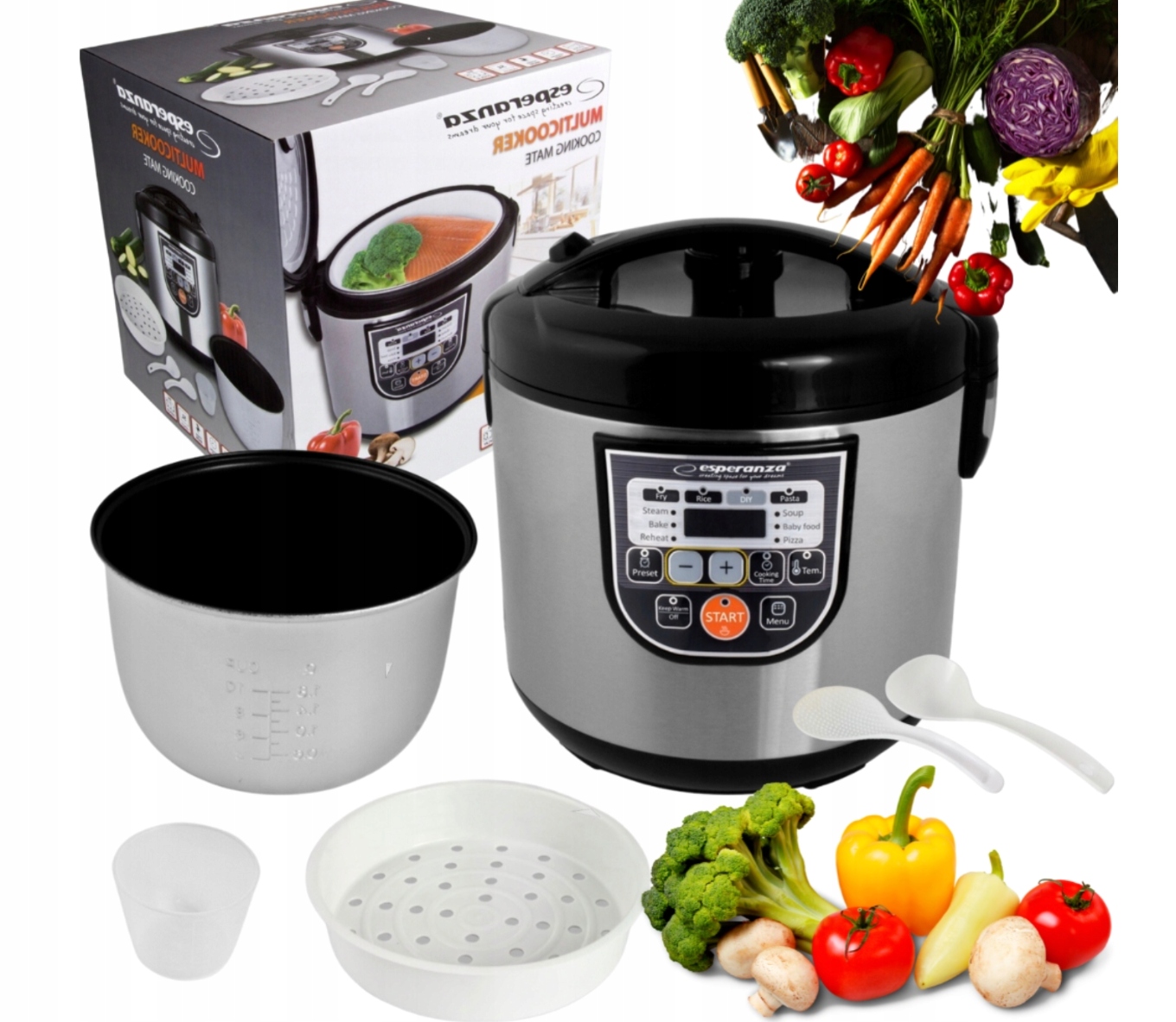 SZYBKOWAR MULTICOOKER PAROWAR ESPERANZA 11 FUNKCJI